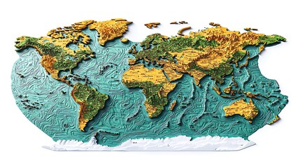 Global Topography: Embossed World Map 