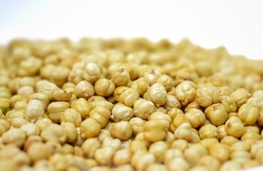 Closeup of Roasted Garbanzo Bean or Chickpea, Also Known as Bengal Gram or Egyptian Pea