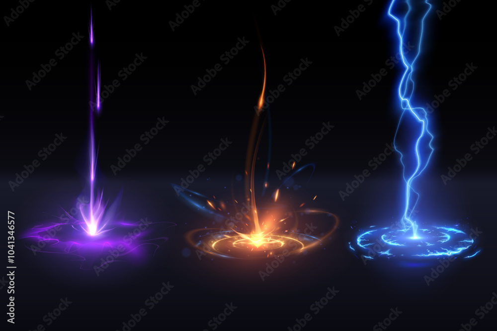 Canvas Prints light motion effects on black background