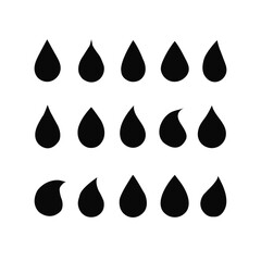 Water drops isolated on white background. Pack of water drops.
