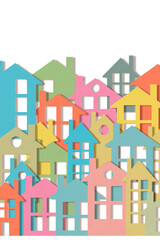 Fototapeta premium Conceptual cityscape with cardboard buildings - concept image