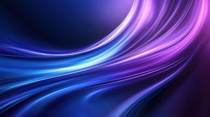 Obraz premium Abstract Waves of Light in Blue and Purple Tones