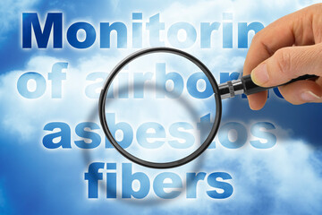 Air testing and monitoring airborne microscopic asbestos fibers concentration dispersed in air -...