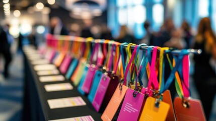 Colorful Name Tags at a Conference