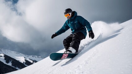 Snowboarder doing tricks on slope ai generation