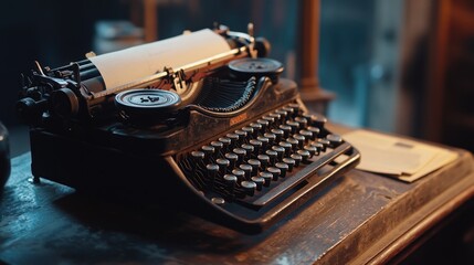 Vintage Typewriter on Desk