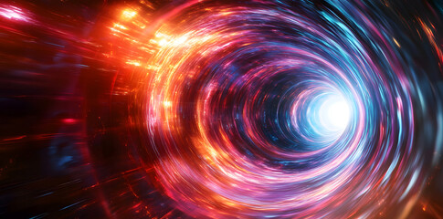 Obraz premium Abstract glowing galaxy energy tunnel in space background