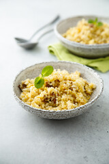 Homemade millet porridge with raisins