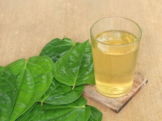 Herbal drink from boiled fresh green betel leaves