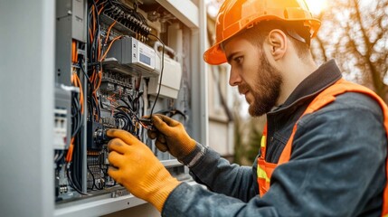 A team of electricians providing electrical services to a residential property