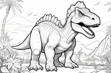 Dinosaur Coloring Book Page