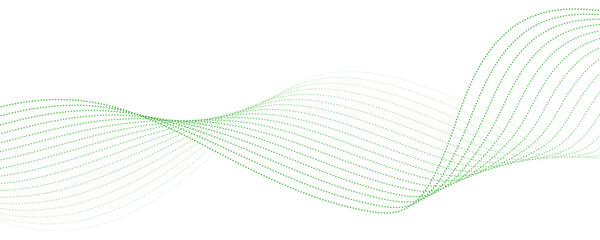 Abstract background with green wavy lines. Vector illustration