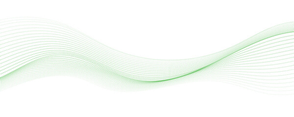 Abstract background with green wavy lines. Vector illustration