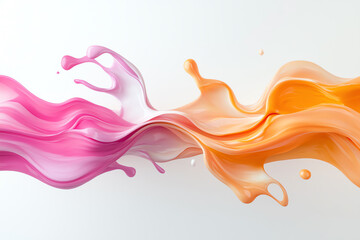 Obraz premium Vibrant watercolor splash a fusion of fuchsia and orange creating dynamic artistic expression