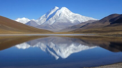 Majestic Mountain Reflection in Clear Blue Waters