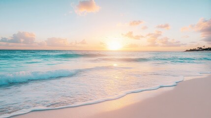 Serene Sunset Over Tranquil Ocean Waves
