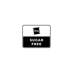 Sugar free symbol or sugar free vector isolated for product. Sugar free label for product packaging design element. Simple sugar free symbol for packaging design element.