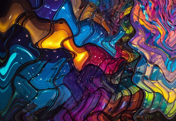 Fototapeta premium abstract colorful background, vibrant flowing rainbow swirls, bright abstract vivid wallpaper, digital art