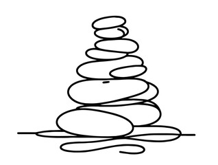 serene minimalistic illustration of zen stones in a graceful monoline design black vector