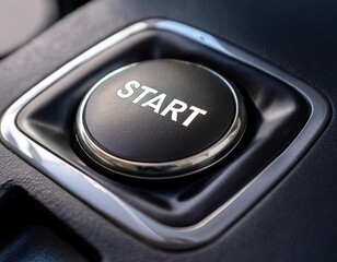 Start button on a device, representing initiation, beginning, and operational readiness.