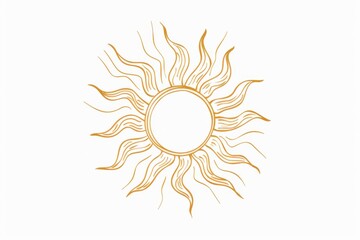 Fototapeta premium Radiant minimalist sun outline symbolizing energy and light for captivating viewers