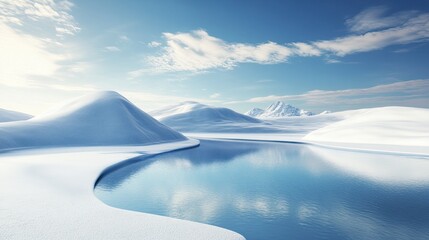 Tranquil Winter Landscape with Ice and Water