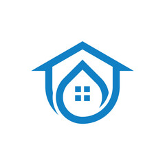 Home Design Logo combination with Water Drops