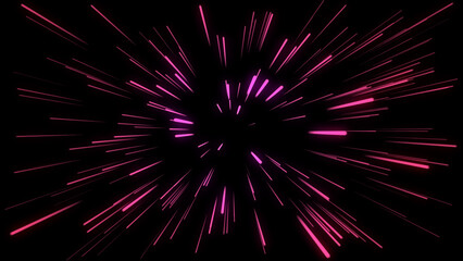 Fototapeta premium Abstract background depicting traveling at the speed of light. Panoramic high speed technology concept, light abstract background.