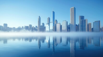 Fototapeta premium Morning Skyline of a Bustling City