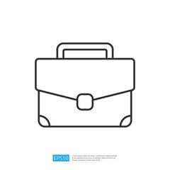 A simple line drawing of a briefcase, representing business and professional settings.