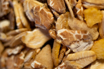 Close-up view of assorted natural muesli