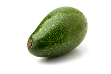 Green Avocado isolated on white background.