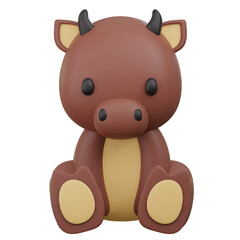 3D Bull Animal Illustration