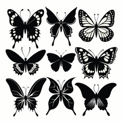 Fototapeta premium Collection of butterfly silhlouette