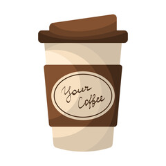 Coffee cups. Takeaway, disposable, beverage, branding, design, caffeine, drink, to-go, brown, logo, minimalist, packaging, cafe, coffee shop, paper, eco-friendly.