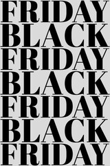 Black Friday banner. Typography, sale, promotion, shopping, discount, marketing, ecommerce, retail, bold text, repetitive pattern, clearance, special offer, deals, seasonal.