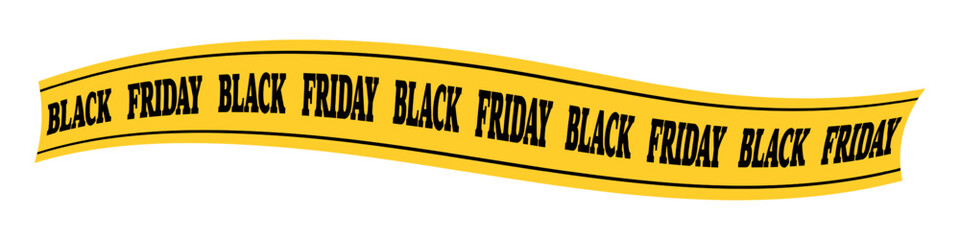 Black Friday. Yellow tape, sale, promotion, shopping, discount, marketing, ecommerce, retail, banner, clearance, special offer, deals, repetitive text, seasonal.