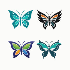 Collection of  colourful butterfly