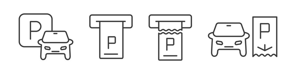 Parking ticket concept. Parking place and parking ticket tear. Vector
