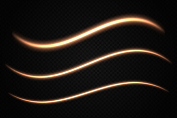 Glowing orange light waves. Neon, abstract, curved lines, energy, futuristic, vibrant, flow, dynamic, motion, bright streaks, digital effect, modern, illuminated.