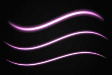 Glowing purple light waves. Neon, abstract, curved lines, energy, futuristic, vibrant, flow, dynamic, motion, bright streaks, digital effect, modern, illuminated.