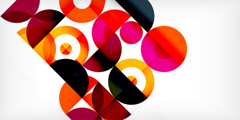 Colorful circle abstract background. Template for wallpaper, banner, presentation, background