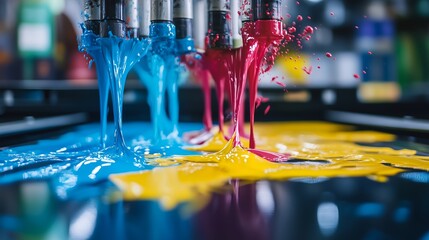Colorful Ink Printing Process in High-Tech Printing Press