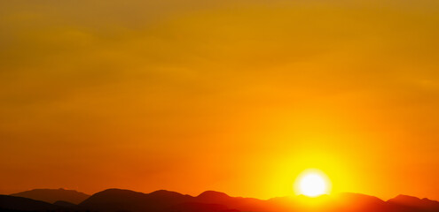 Fiery orange sunset sky. Beautiful sky.