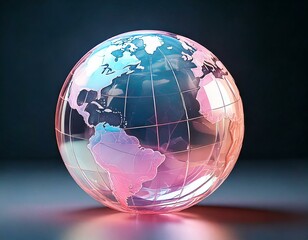 glass design globe on black background