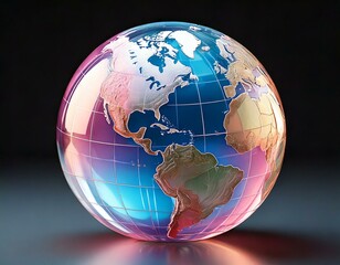 glass design globe on black background
