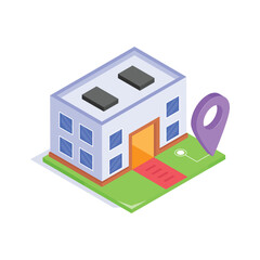 Grab this modern isometric icon of home location