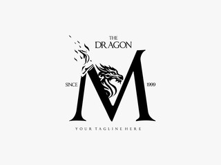 letter M with dragon logo