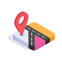 Trendy isometric icon of location map in modern style
