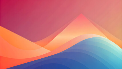 Abstract colorful landscape with orange and yellow waves